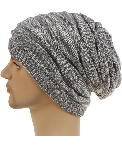 Winter Knit Hat for Men & Women Wool Ribbed Cap Warm & Soft Stylish Toboggan Caps for Cold Weather Grey $7.83 Skullies & Beanies