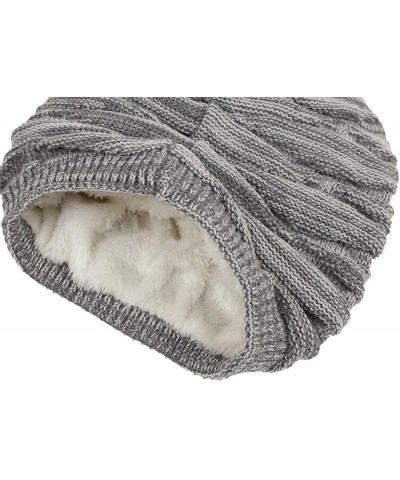 Winter Knit Hat for Men & Women Wool Ribbed Cap Warm & Soft Stylish Toboggan Caps for Cold Weather Grey $7.83 Skullies & Beanies