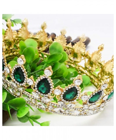 Baroque Rhinestone Tiara Crown Bride Tiara Crystal Hair Crown Shining Jewelry Round Crown for Woman Wedding (Blue) blue $9.77...