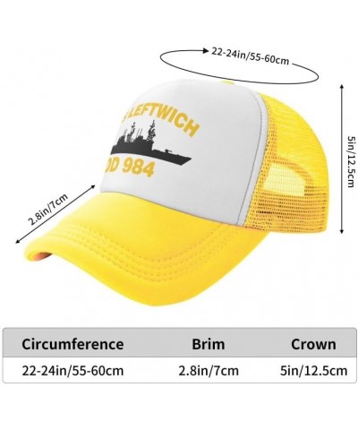 USS Leftwich DD 984 Flag-Baseball Caps Denim Hats Cowboy Knit hat Fisherman's hat Yellow $16.13 Baseball Caps