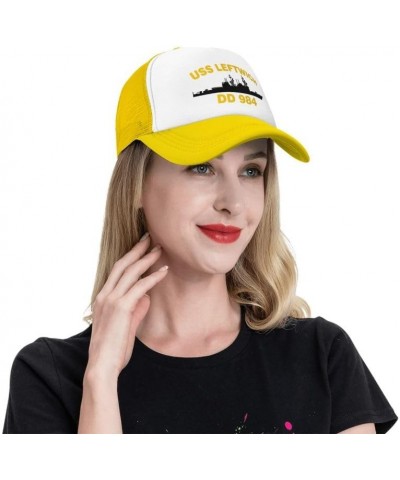 USS Leftwich DD 984 Flag-Baseball Caps Denim Hats Cowboy Knit hat Fisherman's hat Yellow $16.13 Baseball Caps