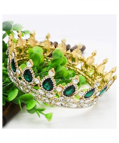 Baroque Rhinestone Tiara Crown Bride Tiara Crystal Hair Crown Shining Jewelry Round Crown for Woman Wedding (Blue) blue $9.77...