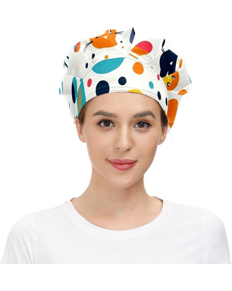 Working Cap with Sweatband Elastic Toggle Adjustable Bouffant Hats Printed for Woman Man (31) Simple Drawing Style Cat_6 $11....