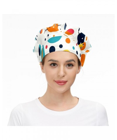 Working Cap with Sweatband Elastic Toggle Adjustable Bouffant Hats Printed for Woman Man (31) Simple Drawing Style Cat_6 $11....