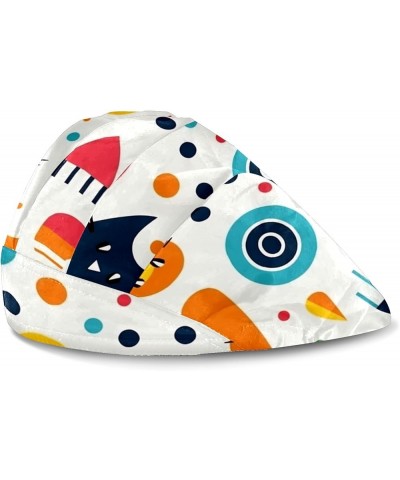 Working Cap with Sweatband Elastic Toggle Adjustable Bouffant Hats Printed for Woman Man (31) Simple Drawing Style Cat_6 $11....