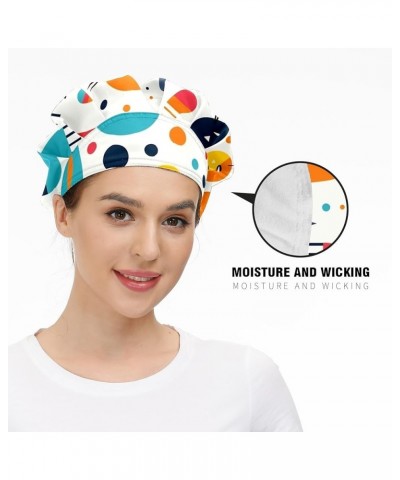 Working Cap with Sweatband Elastic Toggle Adjustable Bouffant Hats Printed for Woman Man (31) Simple Drawing Style Cat_6 $11....