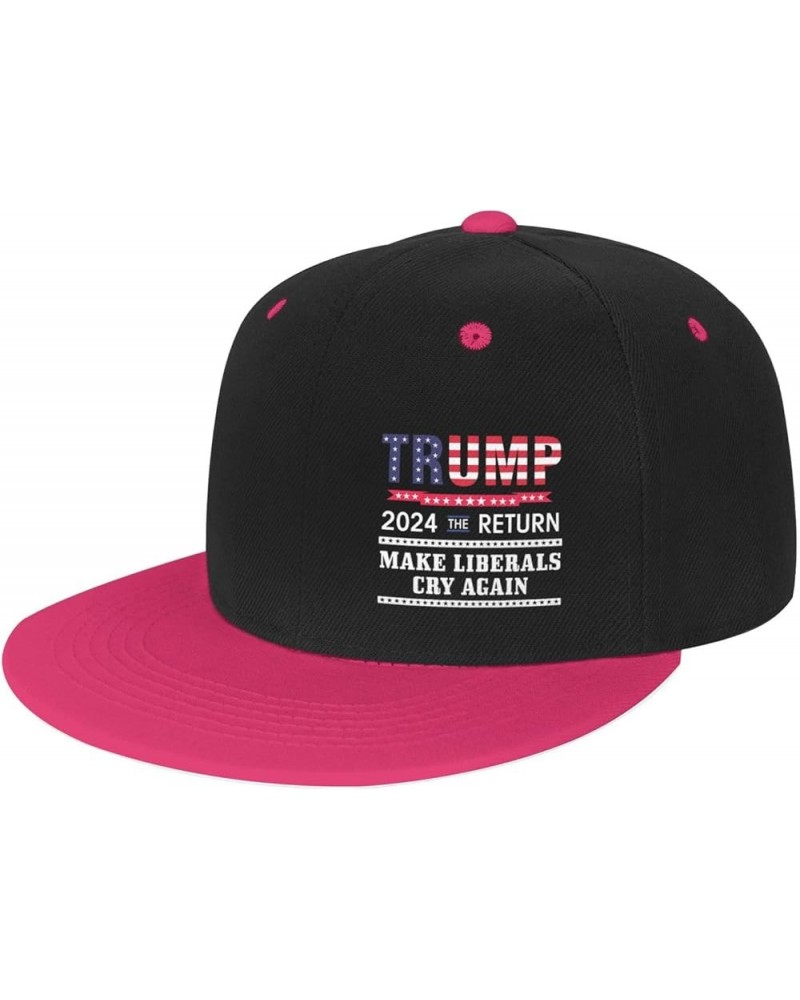 Donald Trump 2024 The Return Make Liberals Cry Again Trucker Hat Men Baseball Cap Women Dad Hat Ponytail Hat White Pink $6.37...