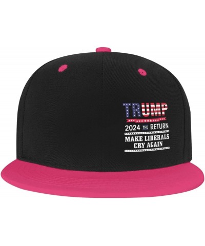 Donald Trump 2024 The Return Make Liberals Cry Again Trucker Hat Men Baseball Cap Women Dad Hat Ponytail Hat White Pink $6.37...