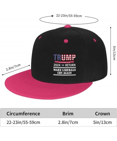 Donald Trump 2024 The Return Make Liberals Cry Again Trucker Hat Men Baseball Cap Women Dad Hat Ponytail Hat White Pink $6.37...