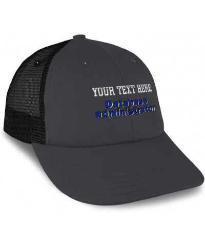 Custom Custom Trucker Hat Baseball Cap Database Administrator Data Cotton Computer Dad Hats for Men & Women Dark Grey Black P...