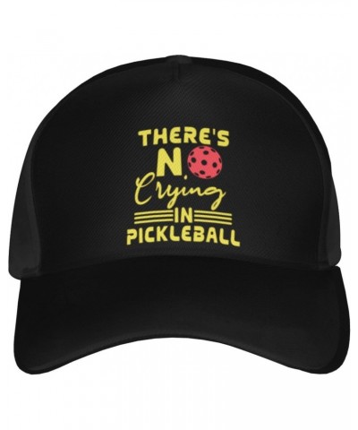 There's No Crying in Pickleball Cap Tucker Hat Adjustable Sports Baseball Caps3 Black $13.74 Baseball Caps