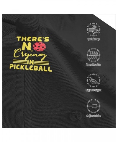 There's No Crying in Pickleball Cap Tucker Hat Adjustable Sports Baseball Caps3 Black $13.74 Baseball Caps