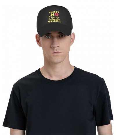 There's No Crying in Pickleball Cap Tucker Hat Adjustable Sports Baseball Caps3 Black $13.74 Baseball Caps