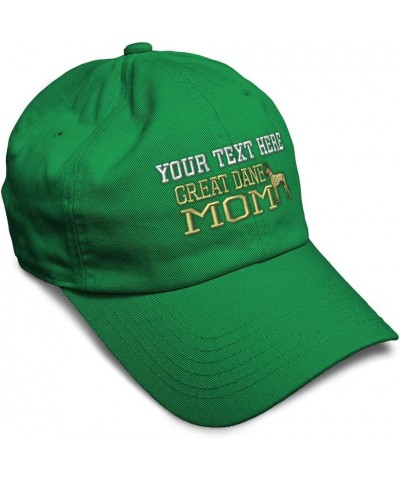 Soft Baseball Cap Great Dane Mom Embroidery Dogs Dog Twill Cotton Mom Dad Hats for Men & Women Kelly Green Personalized Text ...