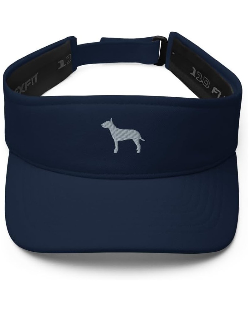 Bull Terrier Visor, Embroidered Unisex Visor hat, Bull Terrier Gifts, Design 1. Navy $15.38 Visors