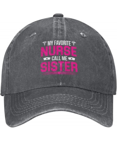 My Favorite Nurse Call Me Sister Vintage Baseball Cap Women Men Trucker Caps Golf Dad Hats Deep Heather $11.16 Cowboy Hats