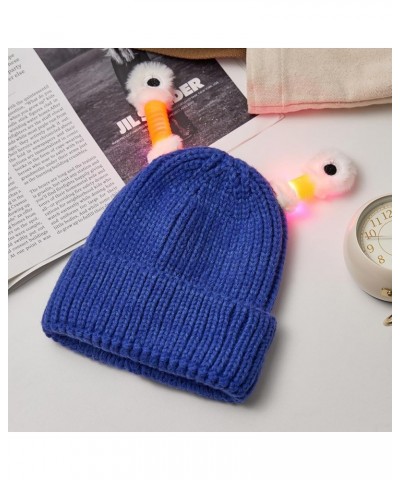 Women Funny Monster Hat Cartoon Knitted Beanies with Retractable Lighted Tentacles Xmas Party Cap Blue $9.35 Skullies & Beanies