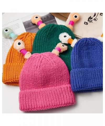 Women Funny Monster Hat Cartoon Knitted Beanies with Retractable Lighted Tentacles Xmas Party Cap Blue $9.35 Skullies & Beanies