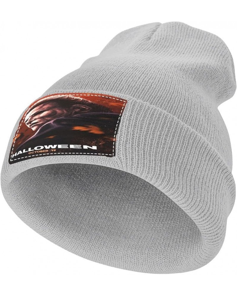 Fashion Warm Hat Halloween Michael Myers Stretchy Cap Hedging Cap Casual Cap for Men Women Beanie Hat Light Gray-style-5 $12....