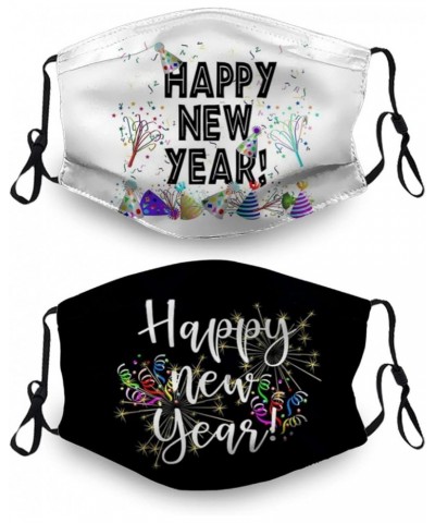 2Pack 2023 Happy New Year Face Mask, Washable Bandanas Reusable Mask with Filter Pocket for Women Men New Years $11.04 Balacl...