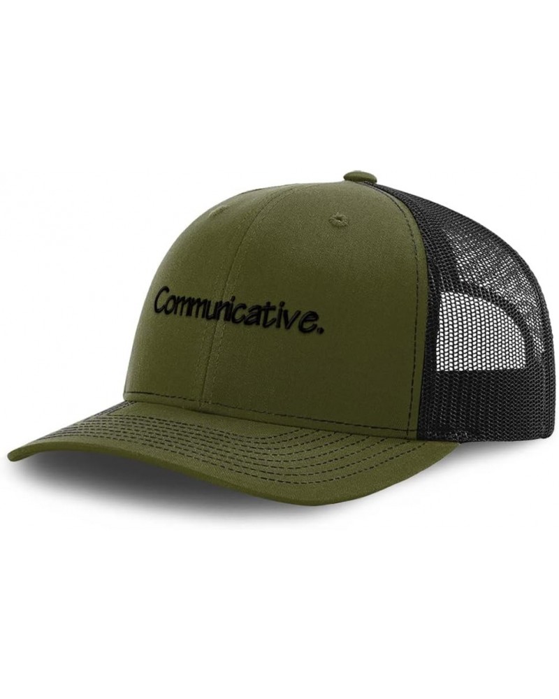 Custom Richardson Trucker Hat Communicative Human Values Polyester Baseball Cap Loden Black Design Only $19.59 Baseball Caps