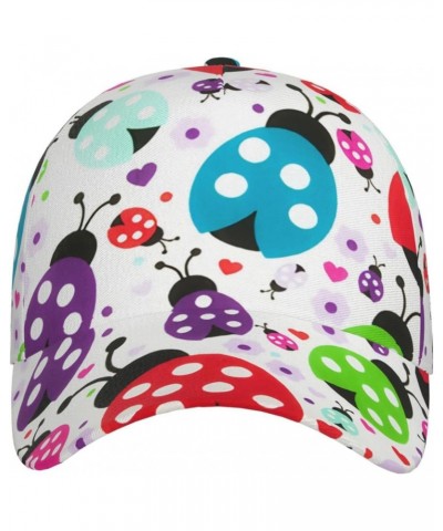 Ladybug Flowers Pattern Printing Unisex Baseball Cap Adjustable Golf Dad Hat for Outdoor Running Workouts All Seasons Black $...