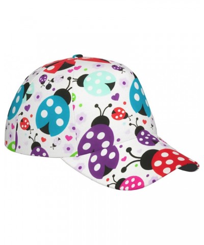 Ladybug Flowers Pattern Printing Unisex Baseball Cap Adjustable Golf Dad Hat for Outdoor Running Workouts All Seasons Black $...