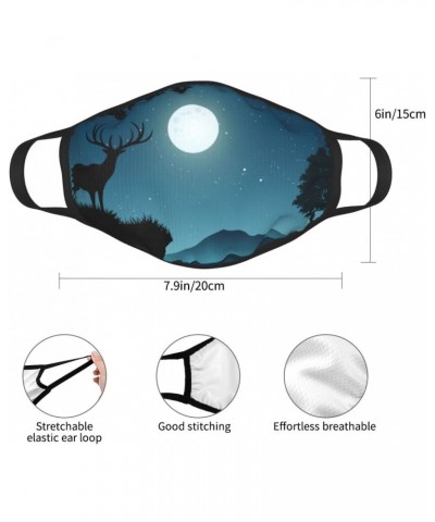 A Deer Standing On A Cliff Face Mask 2 Pcs Face Cover Reusable Washable Breathable for Men Women Balaclavas Bandanas Black $9...