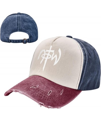 Not of This World Christian Jesus Adult Washed Cowboy Hat Baseball Hat Outdoor Travel Hat Denim Hat Navy and Red $16.96 Cowbo...