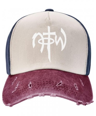 Not of This World Christian Jesus Adult Washed Cowboy Hat Baseball Hat Outdoor Travel Hat Denim Hat Navy and Red $16.96 Cowbo...