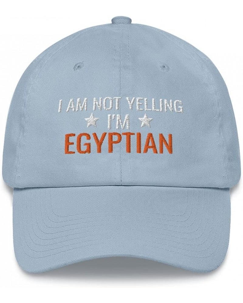 I am Not Yelling I'm Egyptian Egypt Embroidered Dad Hat Adjustable Cotton Cap Light Blue $15.18 Baseball Caps