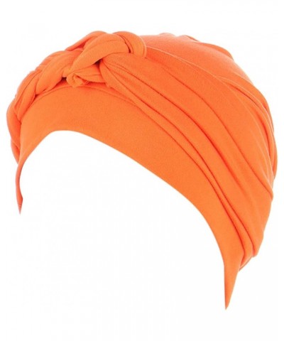 Caps Blank Baseball Wrap Pre-Tied Hair Head Ethnic Bohemian Headwear Cap Turban Braid Hat Cover Baseball Caps Orange $7.72 Su...