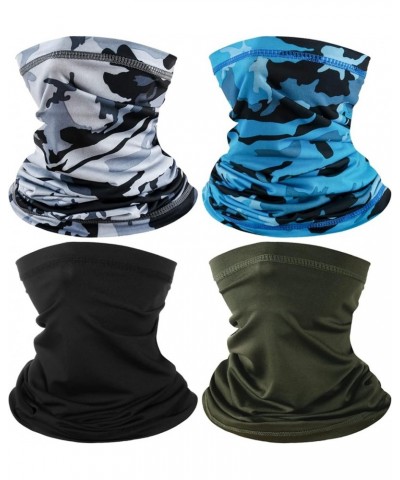 4 Pack Neck Gaiter Face Mask Scarf Masks Bandanas Breathable Outdoor Headwear Balaclavas Cover for Men Women Black&army Green...