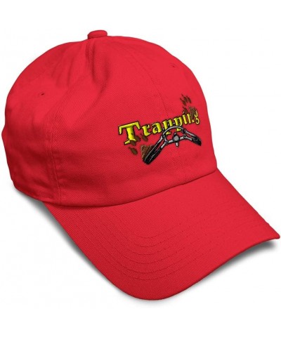 Soft Baseball Cap Trapping Embroidery Hunting Recreational Cotton Embroidered Dad Hats for Men & Women Red Design Only $16.23...