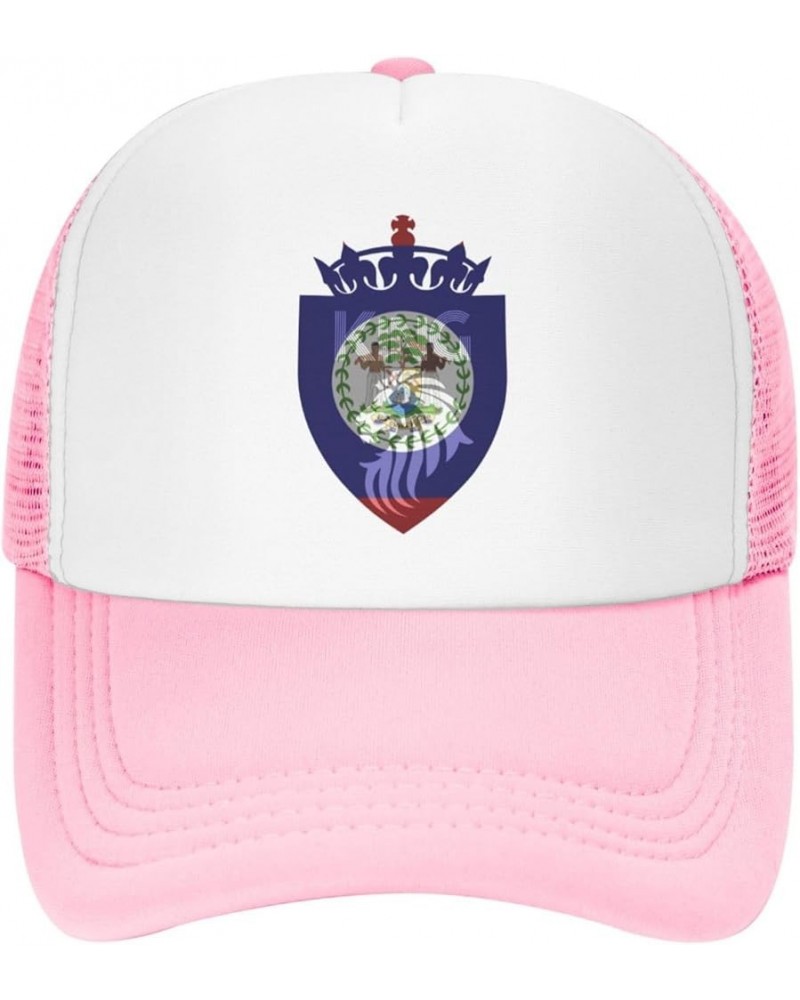 Vintage Crown Lion Belize Flag Mesh Baseball Cap Hat for Men Women Pink $9.02 Baseball Caps