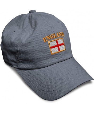 Soft Baseball Cap England Flag Embroidery Flags World Cup Soccer Cotton Embroidered Dad Hats for Men & Women Dark Grey Design...