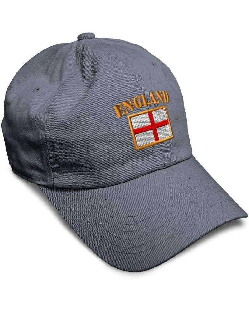 Soft Baseball Cap England Flag Embroidery Flags World Cup Soccer Cotton Embroidered Dad Hats for Men & Women Dark Grey Design...