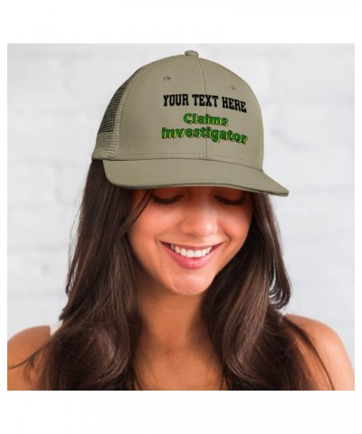 Custom Trucker Hat Baseball Cap Claims Investigator Fraud Cotton Forensic Dad Hats for Men & Women Khaki Personalized Text He...