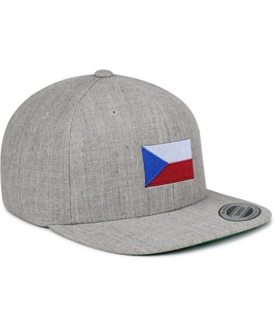 Czech Republic Flag Embroidered Yupoong Flat Bill 6 Panel Snapback Hat Country Flag Series Light Heather $13.79 Baseball Caps