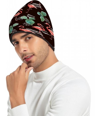 Pink Flamingo Cactus Beanie Hat for Men Women,Unisex Soft Warm Skull Knit Cap Winter Hat $12.97 Skullies & Beanies