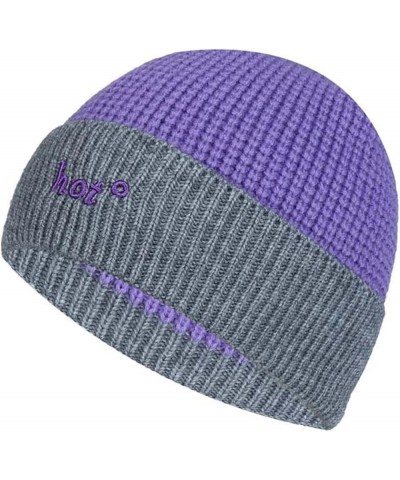 Winter Hat Warm Chunky Cable Knit Hats Soft Thick Cute Knitted Cap for Cold Weather Ski Cap Artist Fashion B-purple $10.04 Sk...