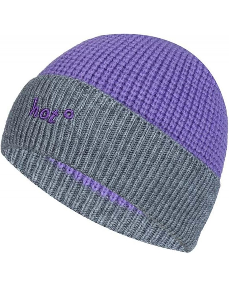 Winter Hat Warm Chunky Cable Knit Hats Soft Thick Cute Knitted Cap for Cold Weather Ski Cap Artist Fashion B-purple $10.04 Sk...