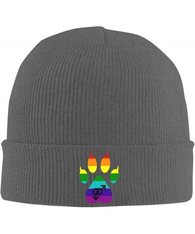 Gay Furry Pride Cozy Knitted Hat for Winter - Warm Comfort Black Deep Heather $11.41 Skullies & Beanies