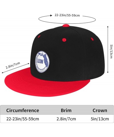 Seal of Leon County, Florida Baseball Cap for Men Women Snapback Hat Adjustable Flat Bill Hats Red $11.62 Baseball Caps