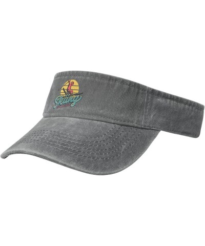 Ski Extreme Club Sun Visor Hats for Women Men Sun Hat Cotton Golf Hat Vintage Baseball Cap Gray $12.32 Visors