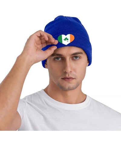 I Love Ireland Flag Irish Heart Funny St Patrick's Day Beanie Men Women Warm Knitted Brimless Winter Knit Hat Blue $15.49 Sku...