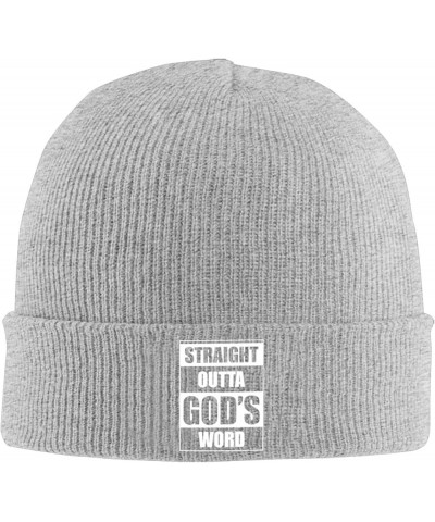 Straight Outta Gods Word Funny Religion Jesus Christian Beanie Hat Men Winter Hat Knit Hat Women Skull Cap Black Gray $10.55 ...