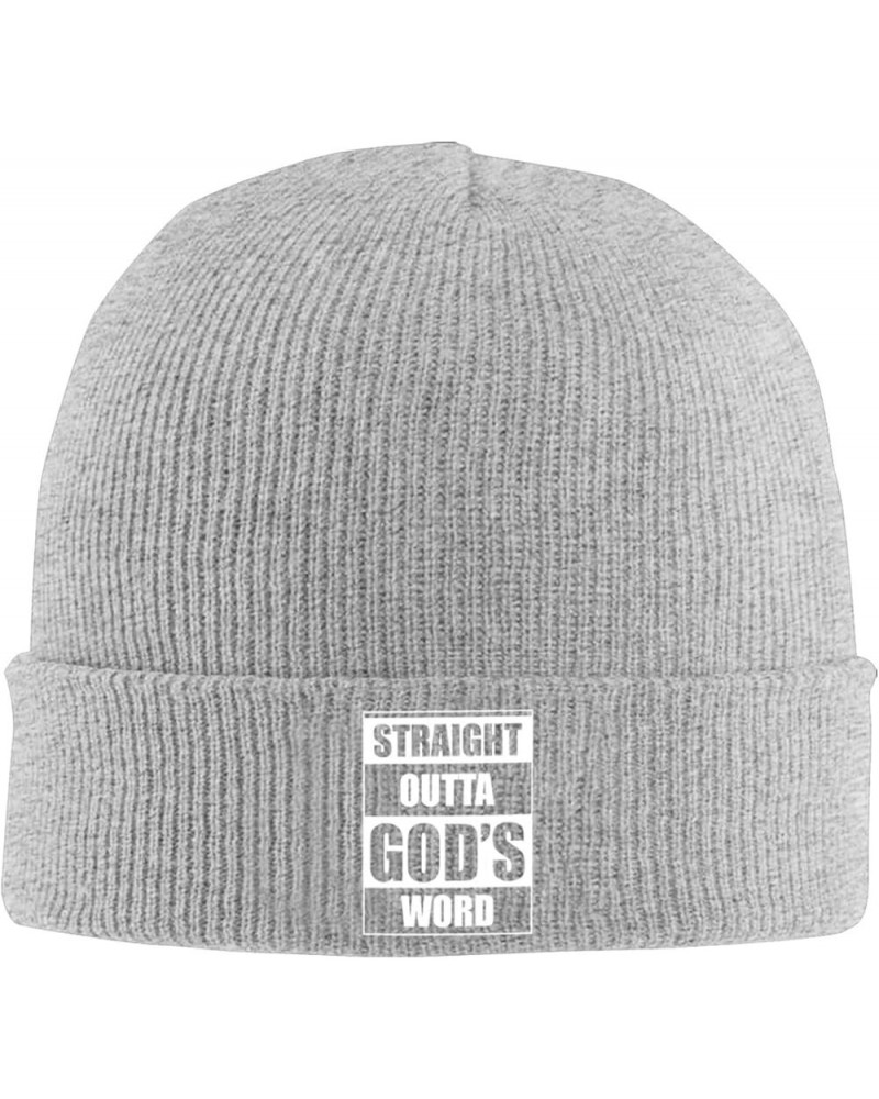 Straight Outta Gods Word Funny Religion Jesus Christian Beanie Hat Men Winter Hat Knit Hat Women Skull Cap Black Gray $10.55 ...