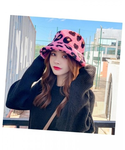 2pcs Leopard Bucket Hat Fisherman Hat Warm Hat Sun Hat Wide Fluffy Warmer Beach Fuzzy Women Bucket Cap Rosyx2pcs $10.39 Bucke...