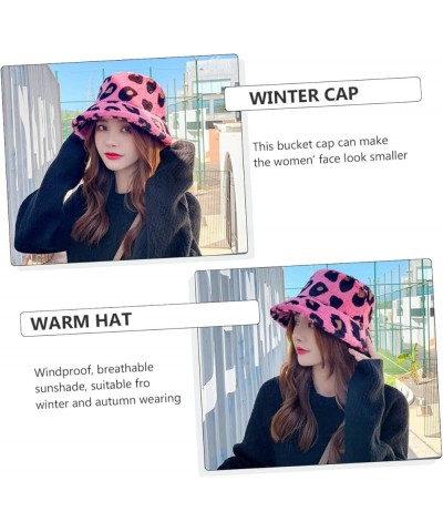 2pcs Leopard Bucket Hat Fisherman Hat Warm Hat Sun Hat Wide Fluffy Warmer Beach Fuzzy Women Bucket Cap Rosyx2pcs $10.39 Bucke...